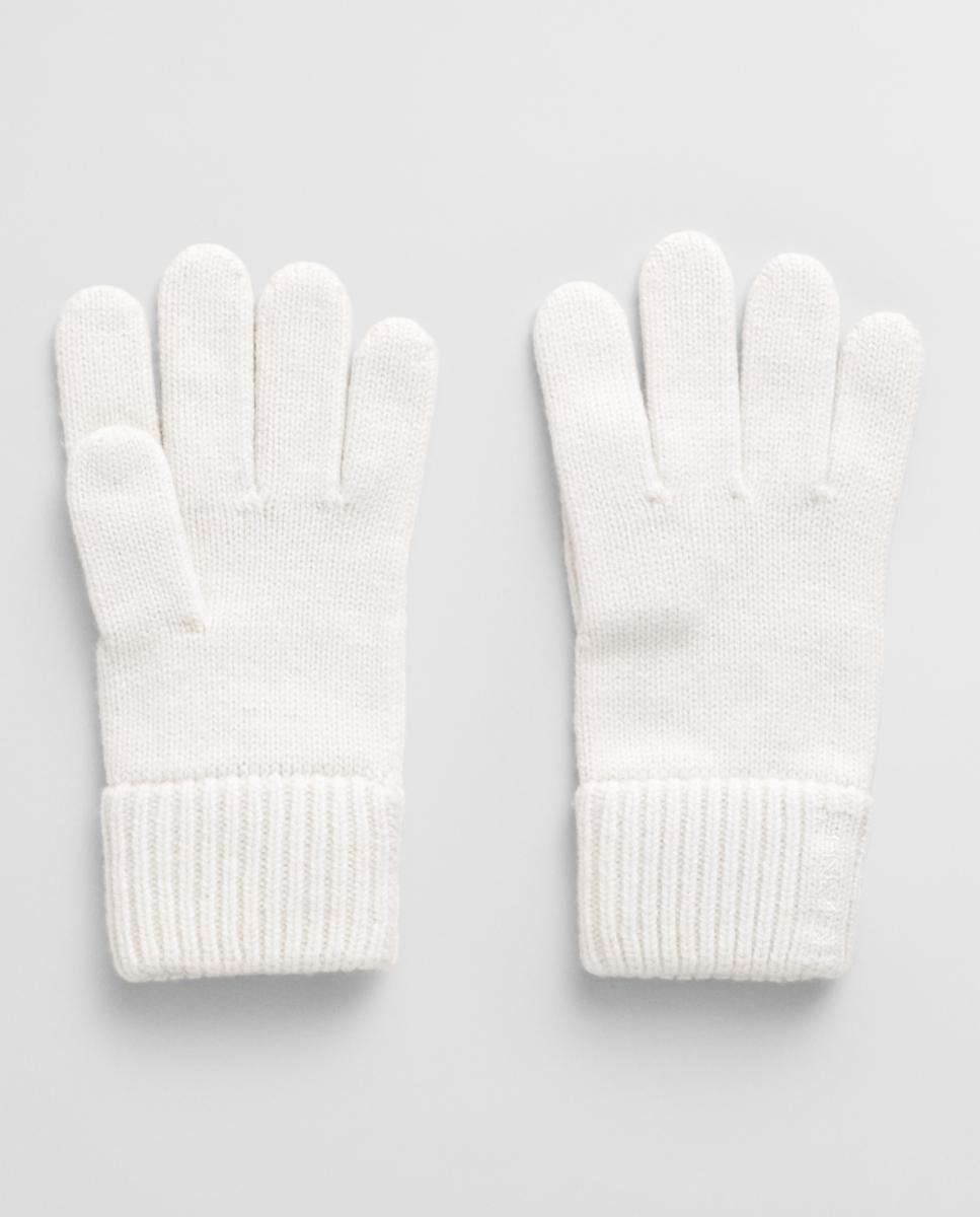 Imagen 0 de guantes de mujer 100% lana con puños acanalados y logotipo tonal de GANT bordado