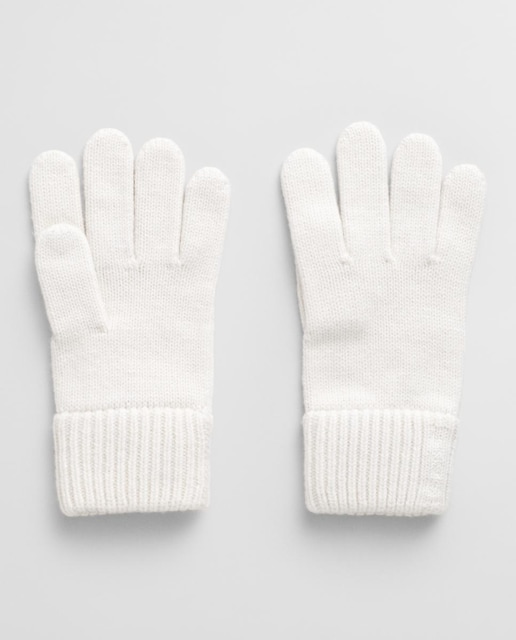 Imagen 0 de guantes de mujer 100% lana con puños acanalados y logotipo tonal de GANT bordado