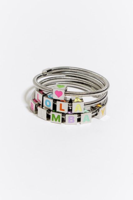 Imagen 0 de Pulsera muelle con letras de logo esmaltadas de mujer