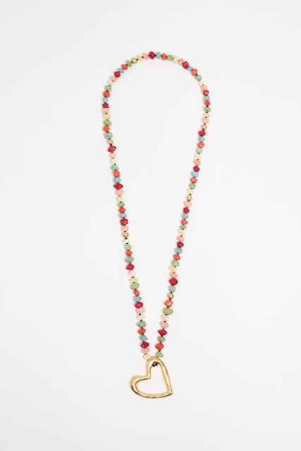 Imagen 0 de Collar piedras  corazón dorado de mujer