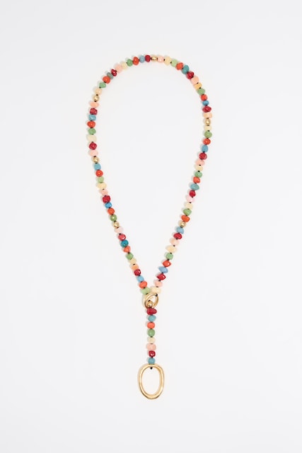 Imagen 0 de Collar piedras  y arandela dorada de mujer