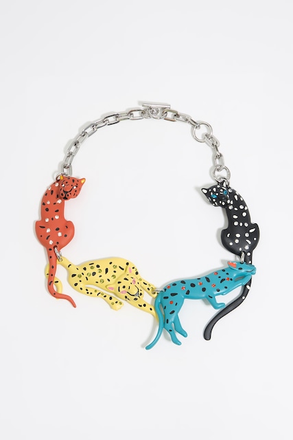 Imagen 0 de Collar panteras plateado de mujer