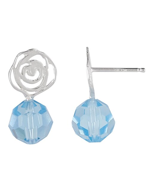 Pendientes Flor agua marina