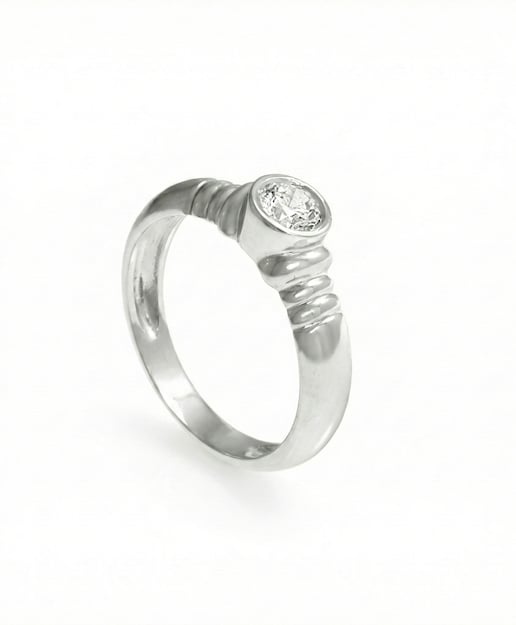 Imagen 0 de Anillo plata diamante 0,35 ct