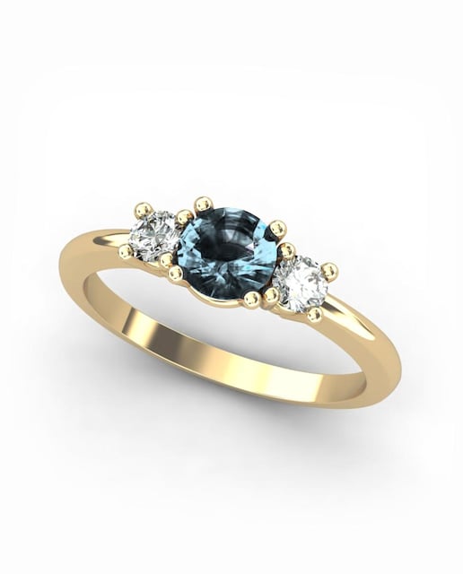 Imagen 0 de Anillo oro topacio blanco-azul