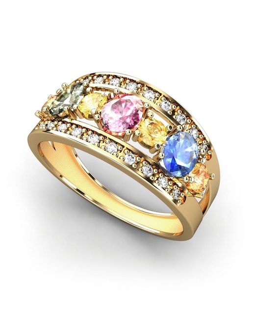 Imagen 0 de Anillo oro topacio y zafiro