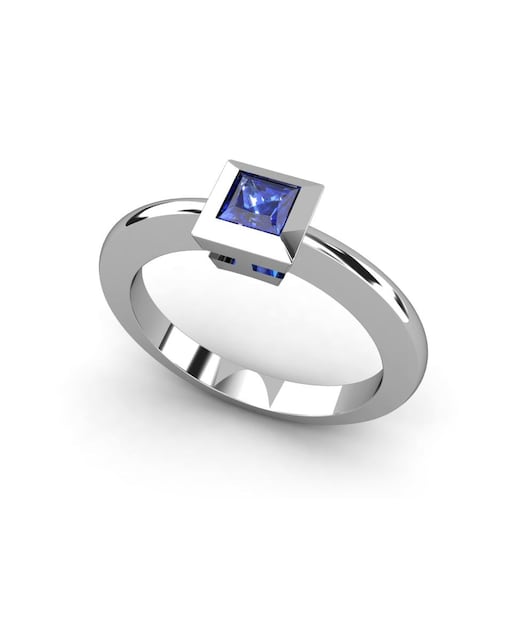 Imagen 0 de Anillo oro zafiro princesa