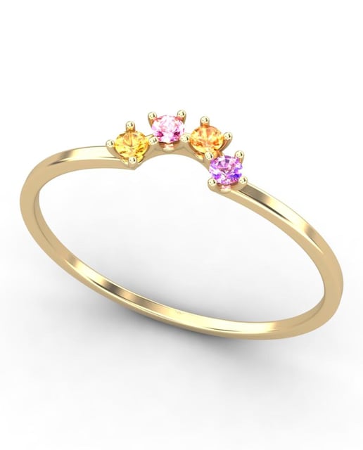 Imagen 0 de Anillo oro y zafiro multicolor