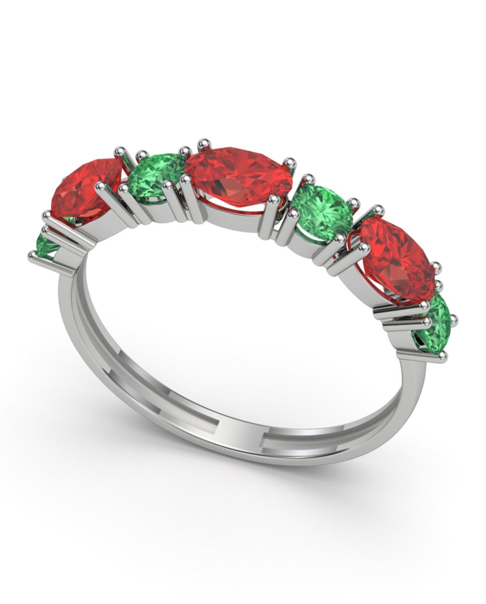 Imagen 0 de Anillo oro rubi y esmeralda