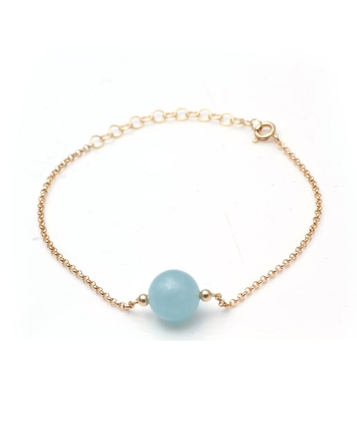Imagen 0 de Pulsera oro agua marina