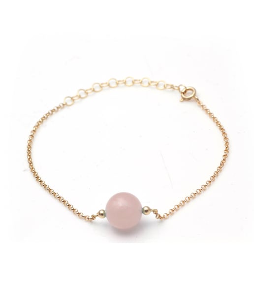 Imagen 0 de Pulsera oro cuarzo rosa