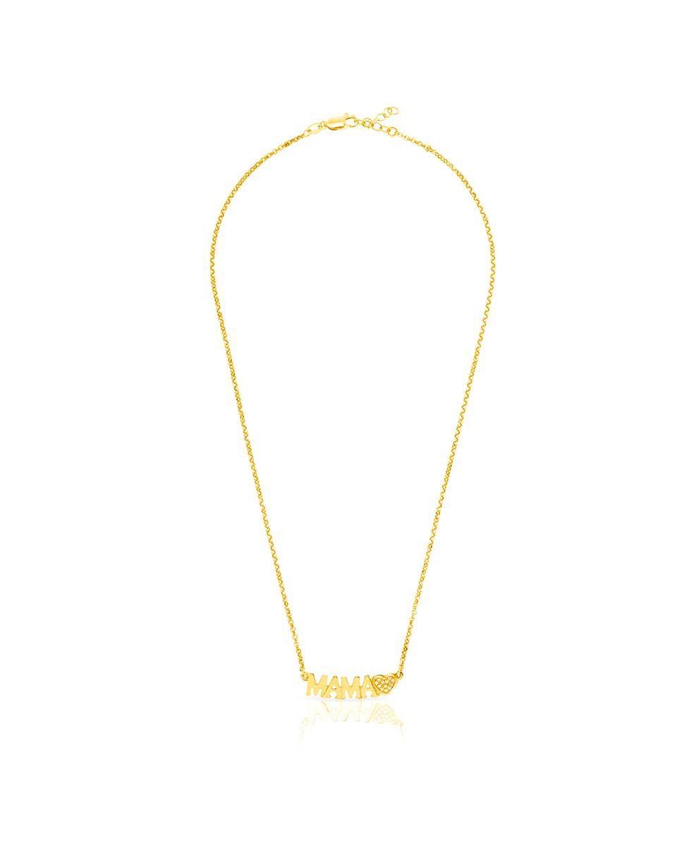 Imagen 0 de Collar de Plata de Ley 925 con inserción de colgante MAMA+ Circonita