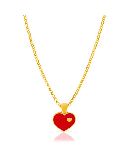 Imagen 0 de Cadena de Plata de Ley 925 con colgante en corazón esmaltado