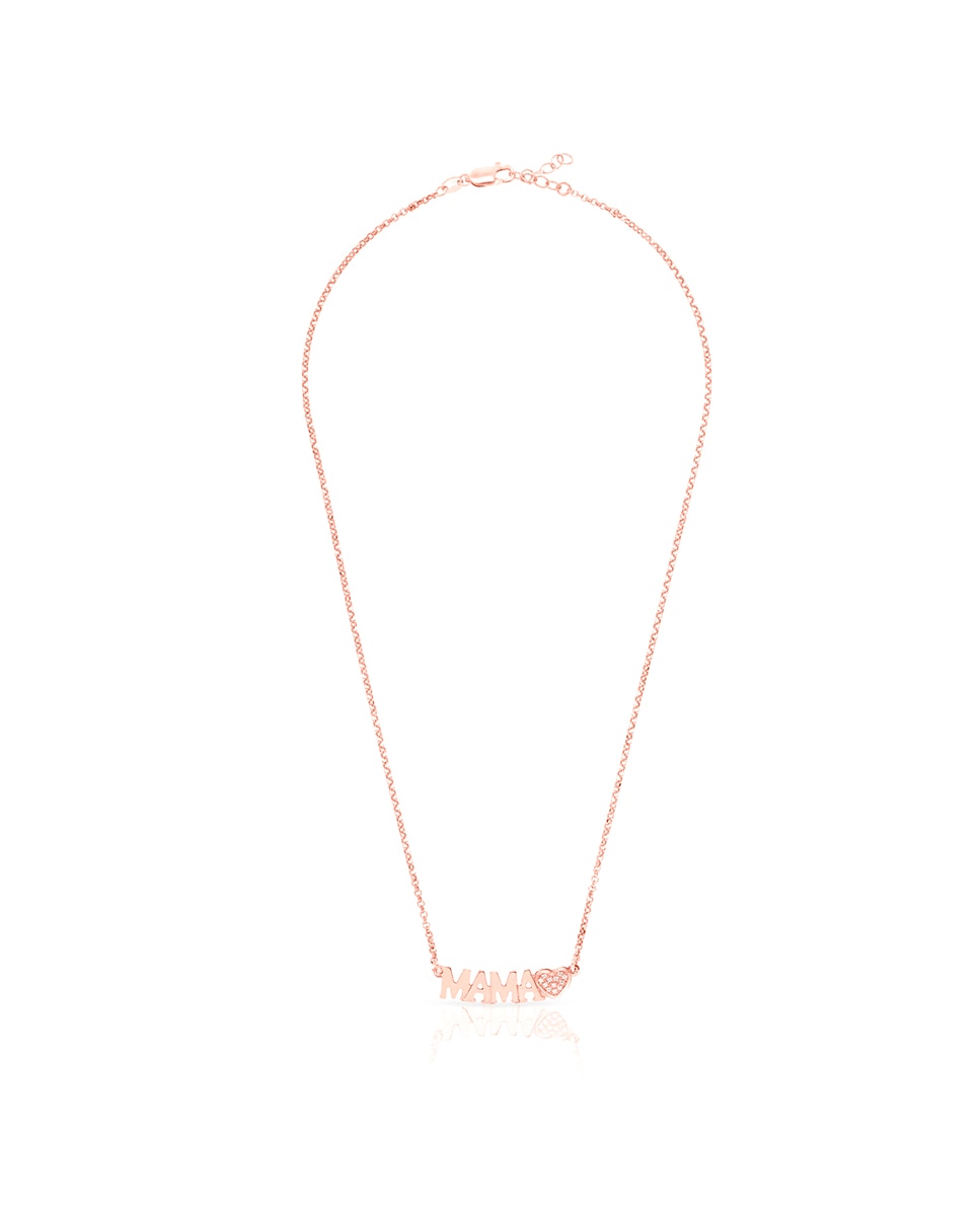 Imagen 0 de Collar de Plata de Ley 925 con inserción de colgante MAMA+ Circonita