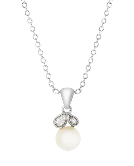 Gargantillas en plata de Ley 925 con circonita y perla natural de tipo aaa