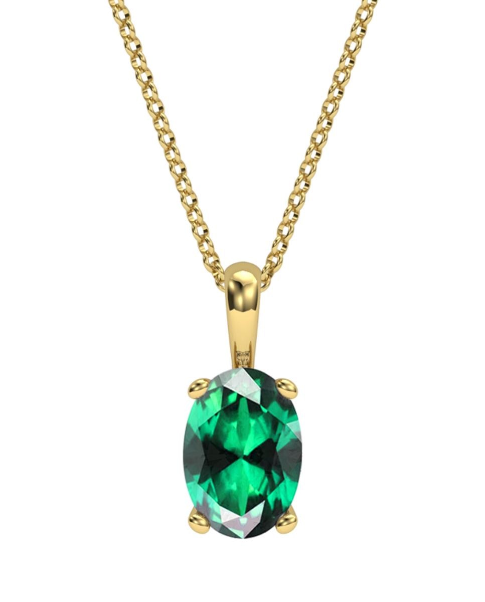 Imagen 0 de Colgante oro esmeralda ova 8x6