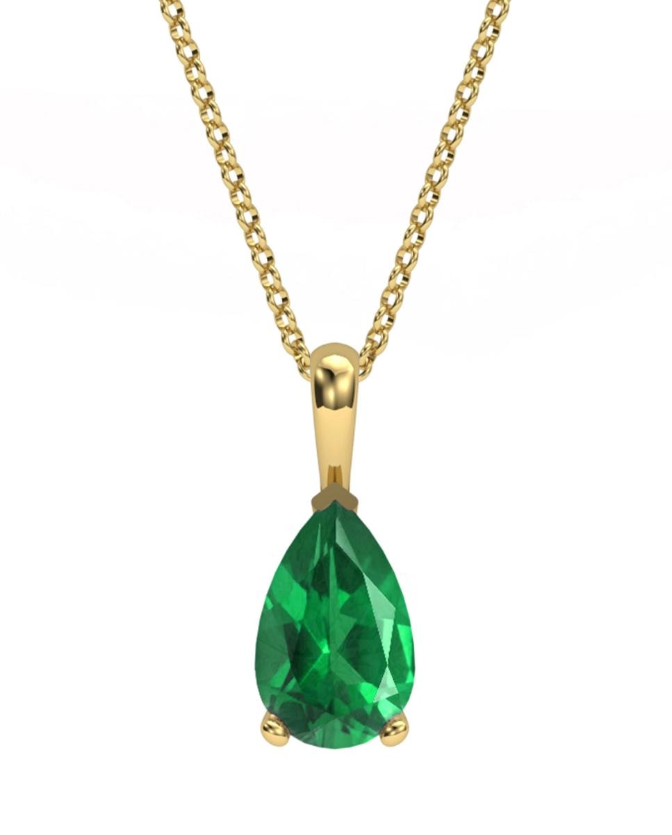Imagen 0 de Colgante oro esmeralda 9x6