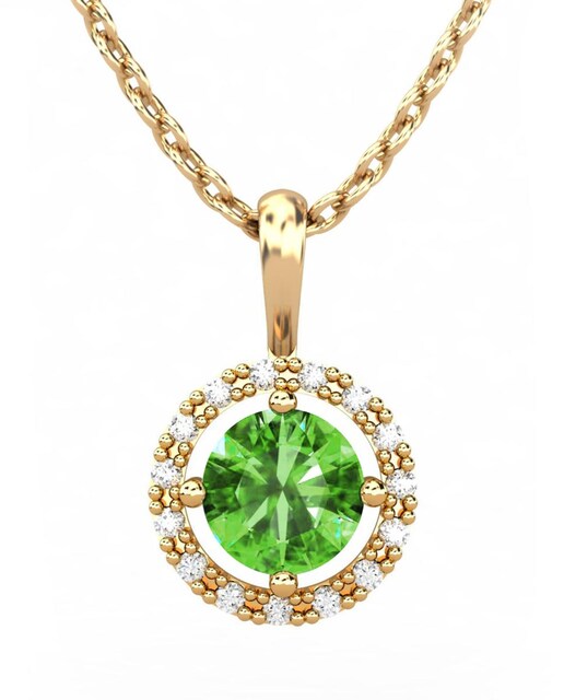 Imagen 0 de Colg oro diam  0,10ct peridoto