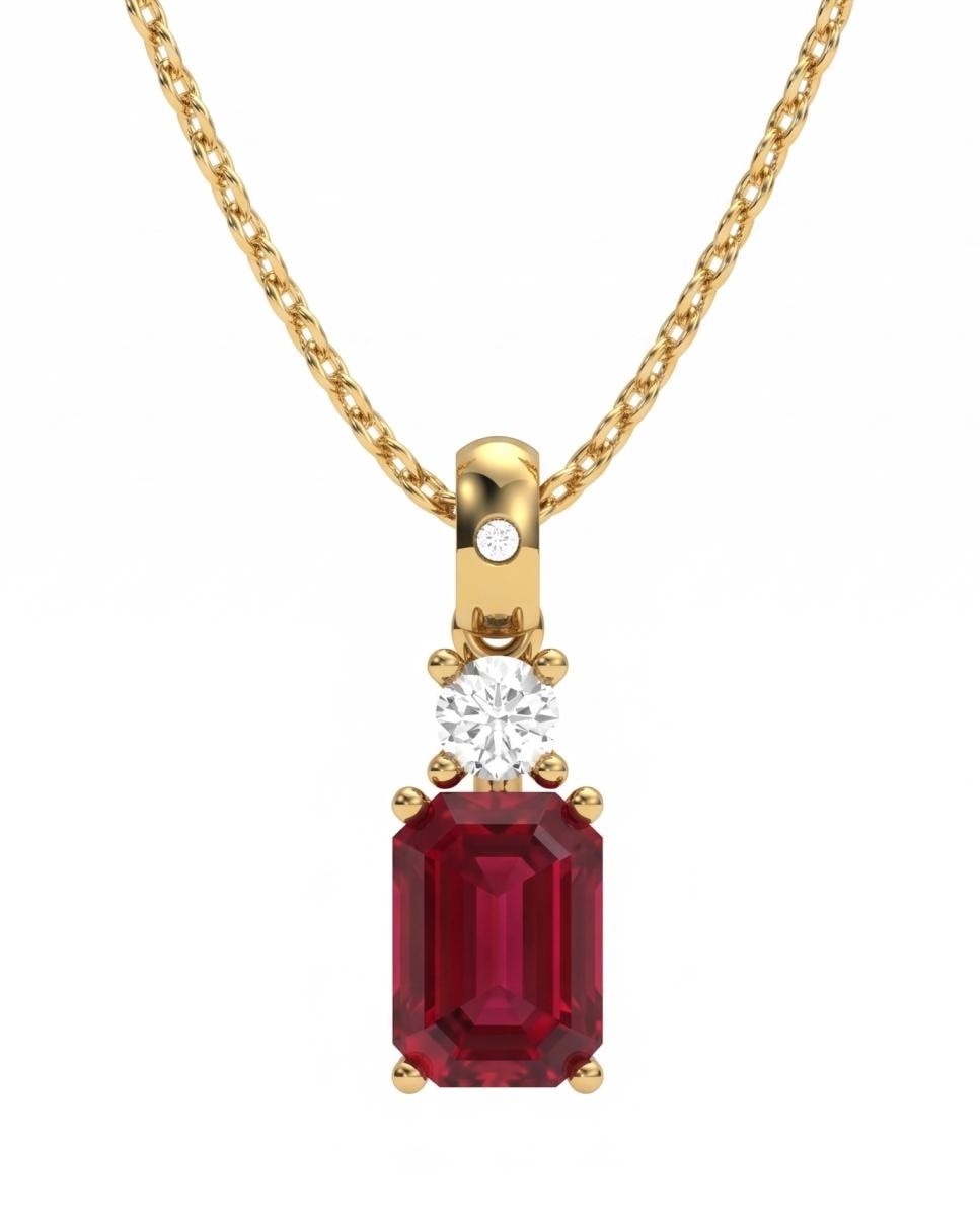 Imagen 0 de Colg oro diamante 0,11 ct rubi