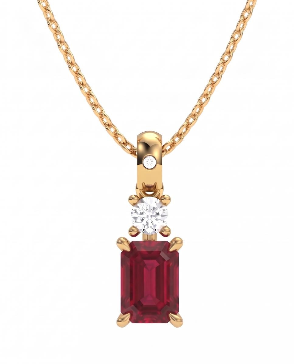 Imagen 0 de Colg oro diamante 0,11 ct rubi