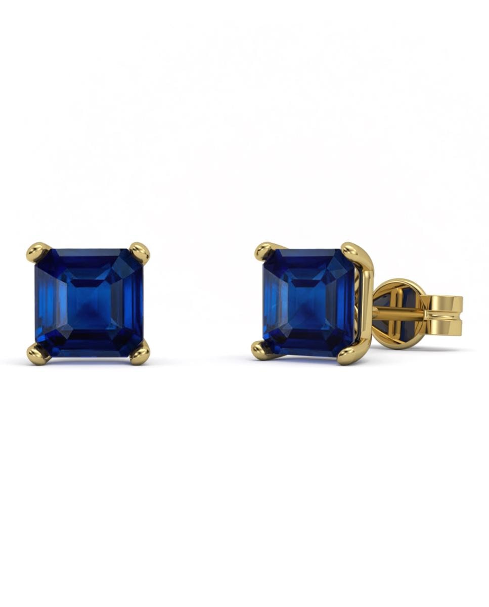 Imagen 0 de Pendiente oro zafiro asscher