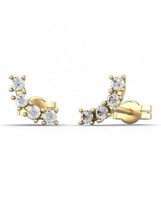 Imagen 0 de Pendiente oro topacio blanco