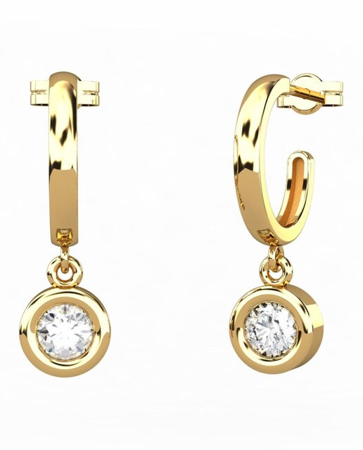 Imagen 0 de Pendiente oro aro liso topacio