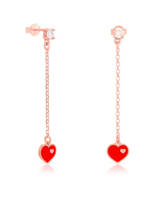 Imagen 0 de Pendiente de Plata de Ley 925 colgante con corazón esmaltado