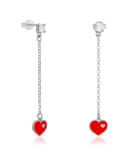 Imagen 0 de Pendiente de Plata de Ley 925 colgante con corazón esmaltado