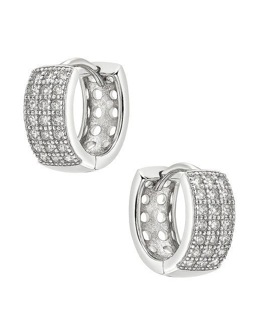 Pendientes en plata de Ley 925 con circonita.Plata de Ley 925.Peso: 3,3 gr. Circonita de 0,1 x 0,1 cm. Tipo de cierre: Bisagra