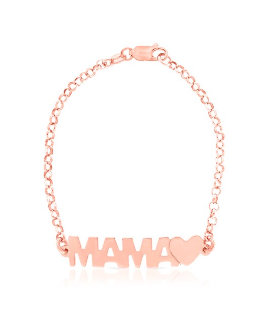 Imagen 0 de Pulsera de Plata de Ley 925 con inserción de colgante MAMA+CORAZON