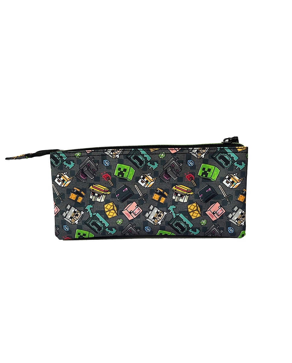 Imagen 0 de Estuche Triple Minecraft Personajes. Interior totalmente forrado y personalizado.