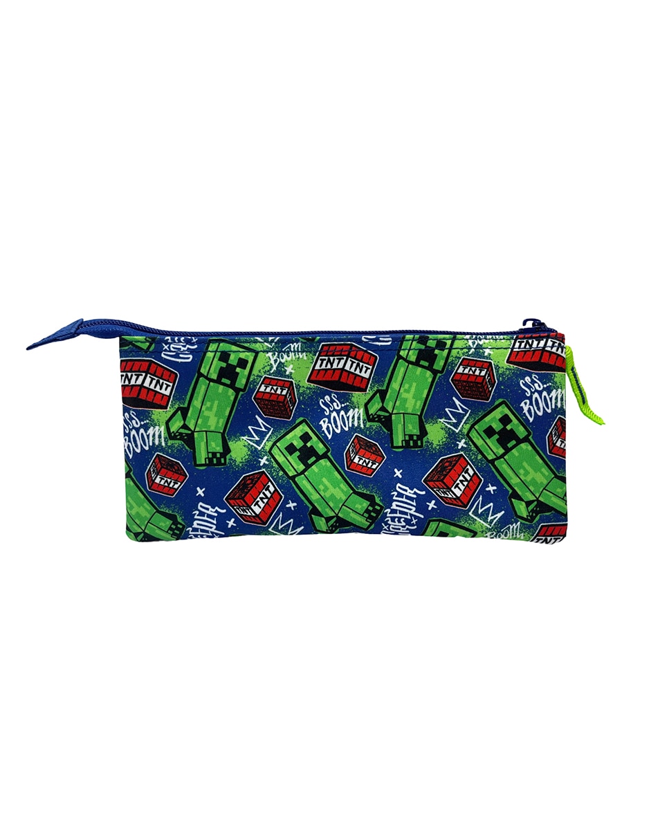 Imagen 0 de Estuche Triple Minecraft Boom Creeper. Interior totalmente forrado y personalizado.