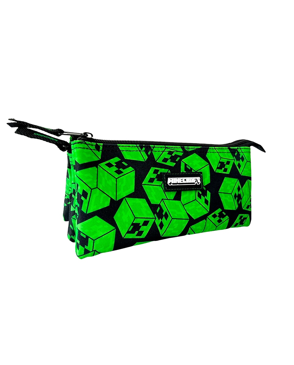 Imagen 0 de Estuche Triple Minecraft Cubos. Interior totalmente forrado y personalizado.