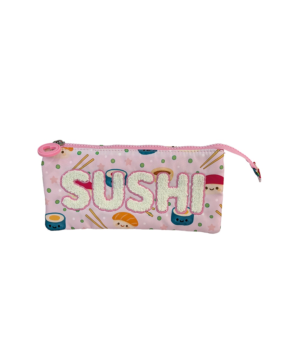 Imagen 0 de Estuche Triple Blin Blin Sushi. Interior totalmente forrado. Detalle de logo en goma.
