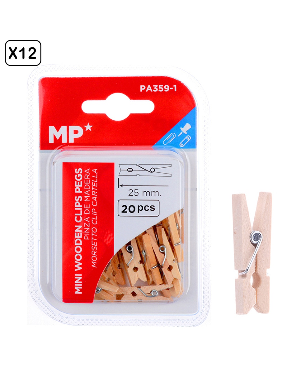 Imagen 0 de 12 packs de pinza madera 25 mm 20 uds