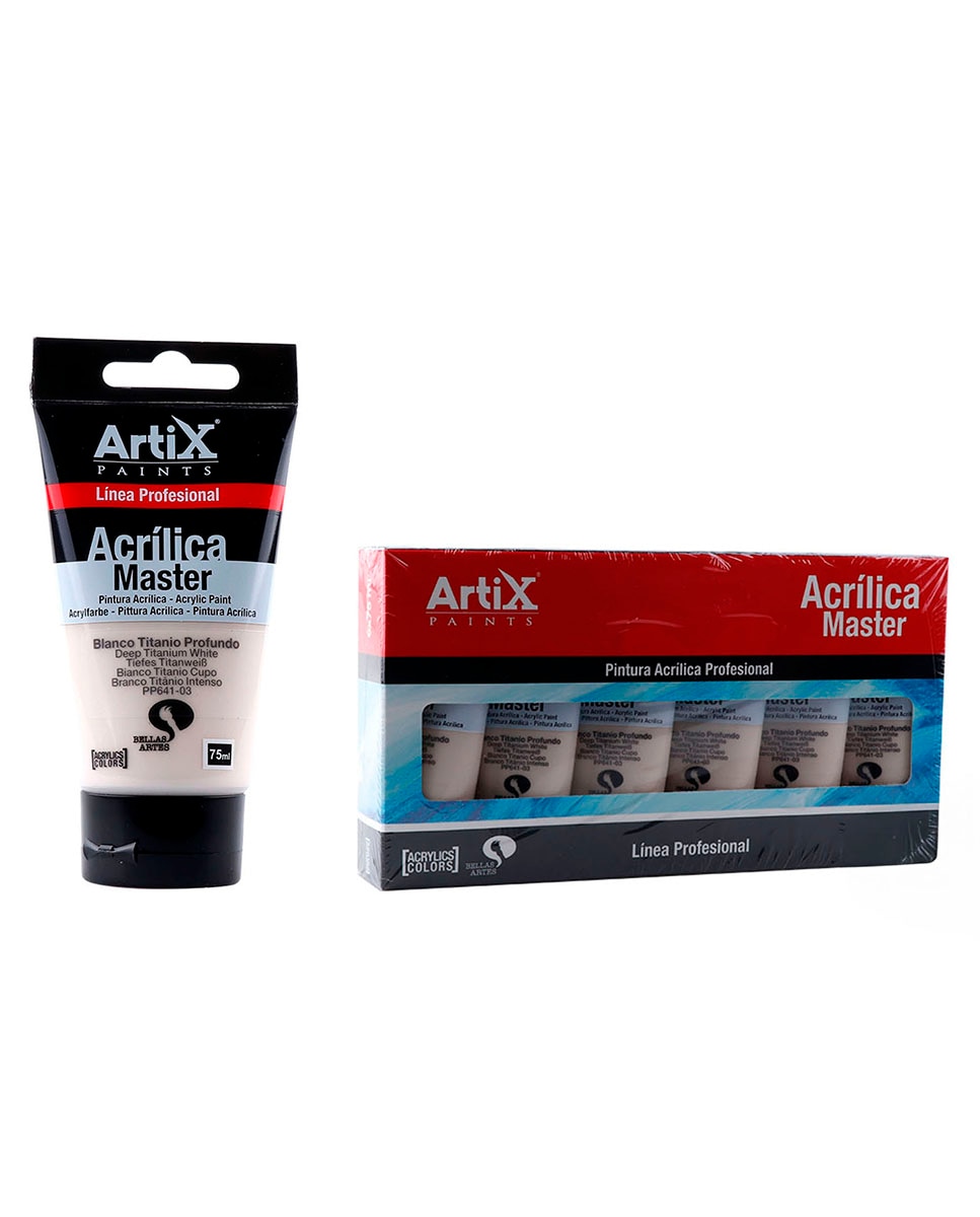 Imagen 0 de Pack 6 uds pintura acrílica expert 75 ml blanco titanio