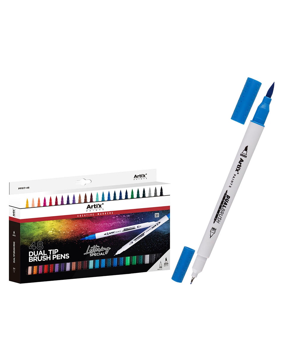 Imagen 0 de Set rotuladores doble punta pincel lettering 48uds