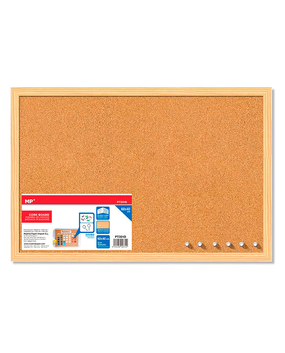 Imagen 0 de Pizarra corcho doble cara 40 x 60 cm