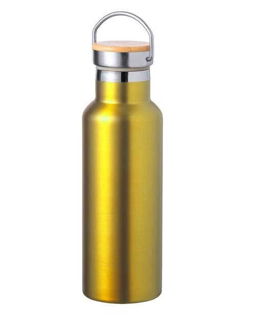 Imagen 0 de Bidón térmico de 500 ml de capacidad en acero inox de doble pared. Incluye tapón a rosca y asa integrada.