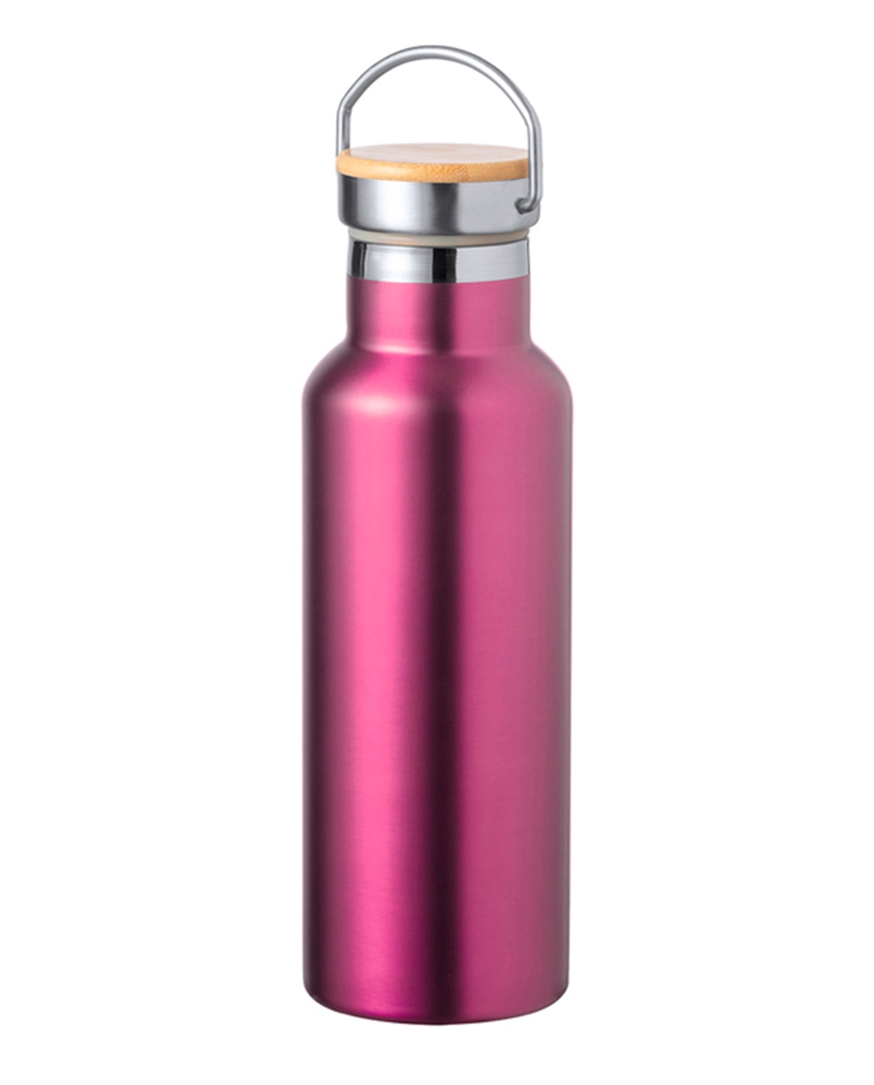 Imagen 0 de Bidón térmico de 500 ml de capacidad en acero inox de doble pared. Incluye tapón a rosca y asa integrada.