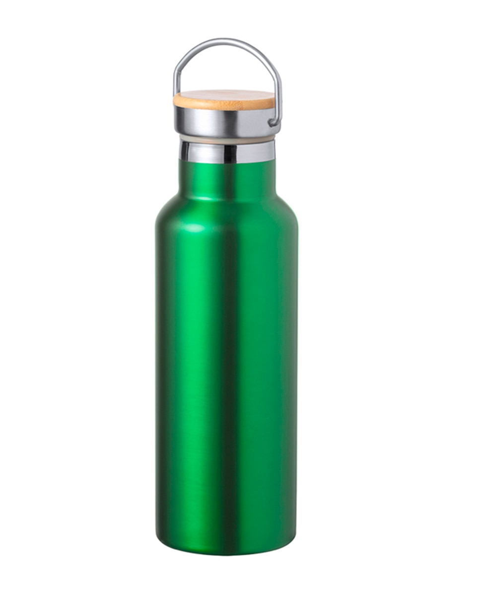 Imagen 0 de Bidón térmico de 500 ml de capacidad en acero inox de doble pared. Incluye tapón a rosca y asa integrada.
