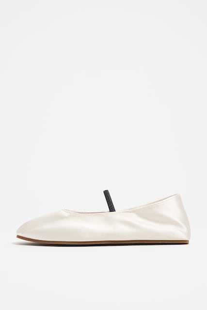 Imagen 0 de Bailarina satén  de mujer punta redonda