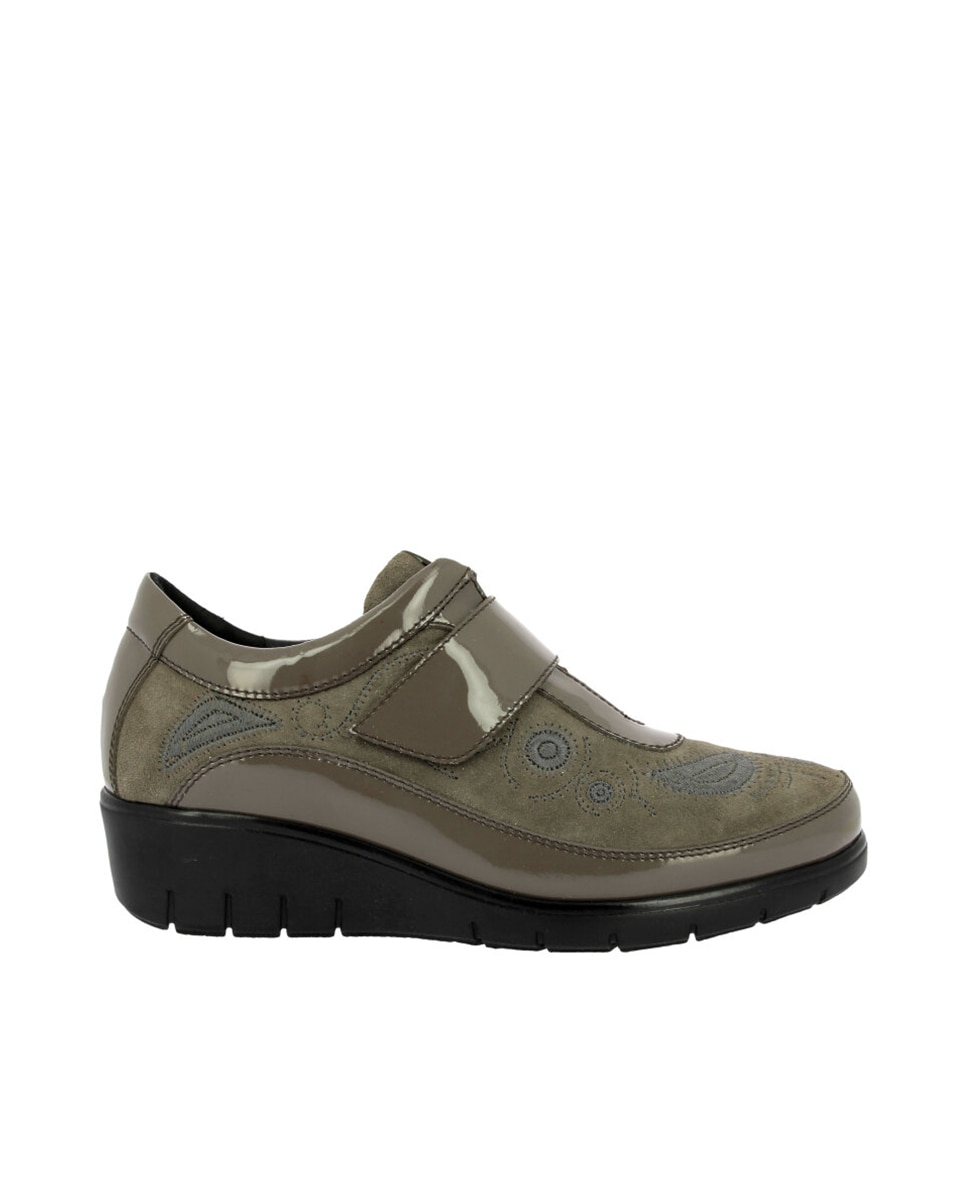Imagen 0 de Zapato velcro charol-serraje de mujer.
