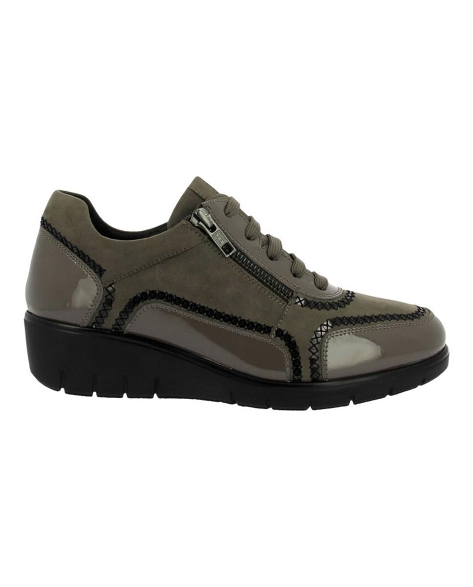Imagen 0 de Zapato mujer serraje-charol brillos