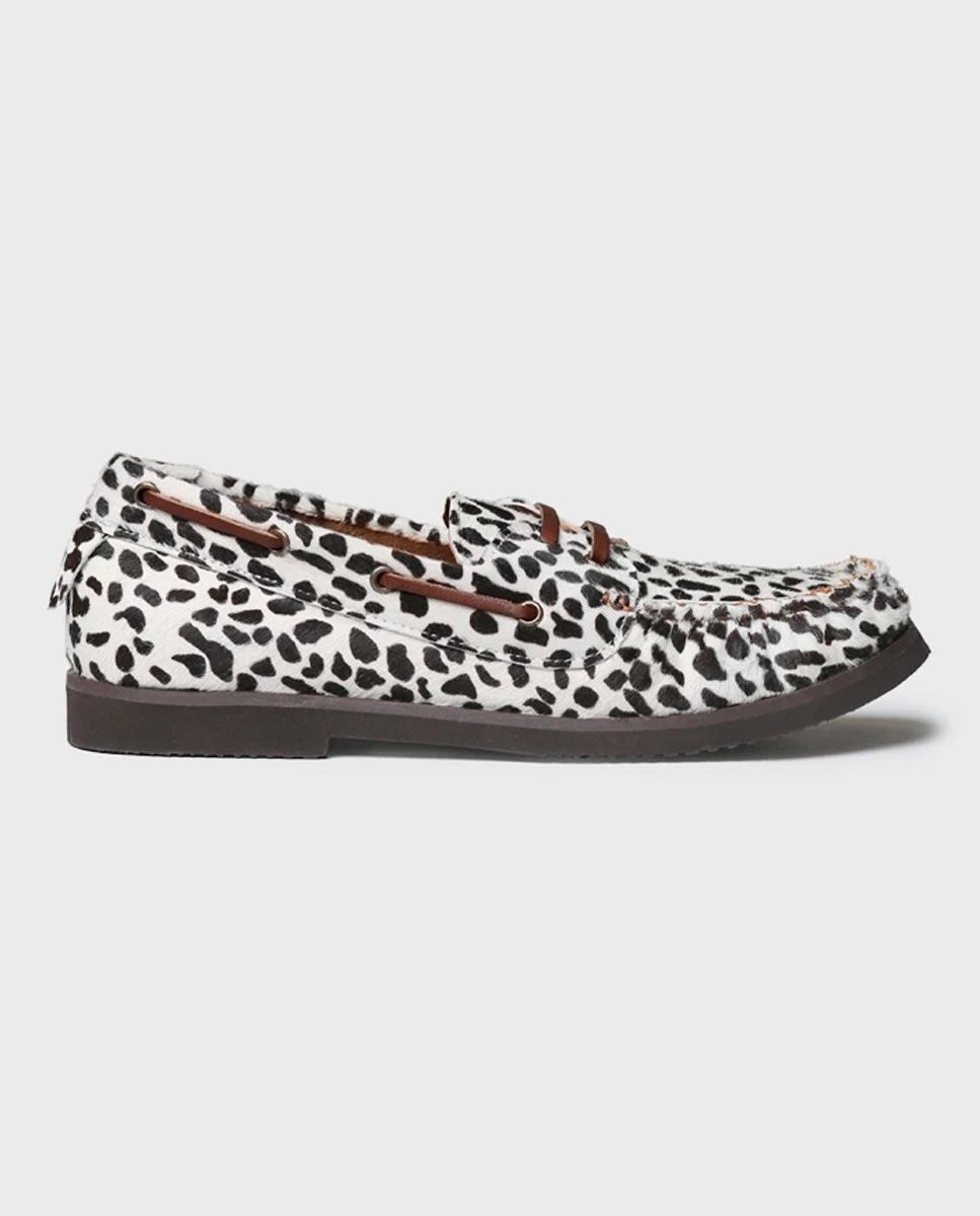 Imagen 0 de Náutico en piel para mujer con cordones en la pala