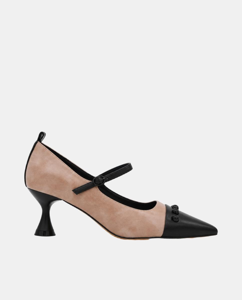 Imagen 0 de Zapato de salón de mujer con tacón cómodo y exterior de piel