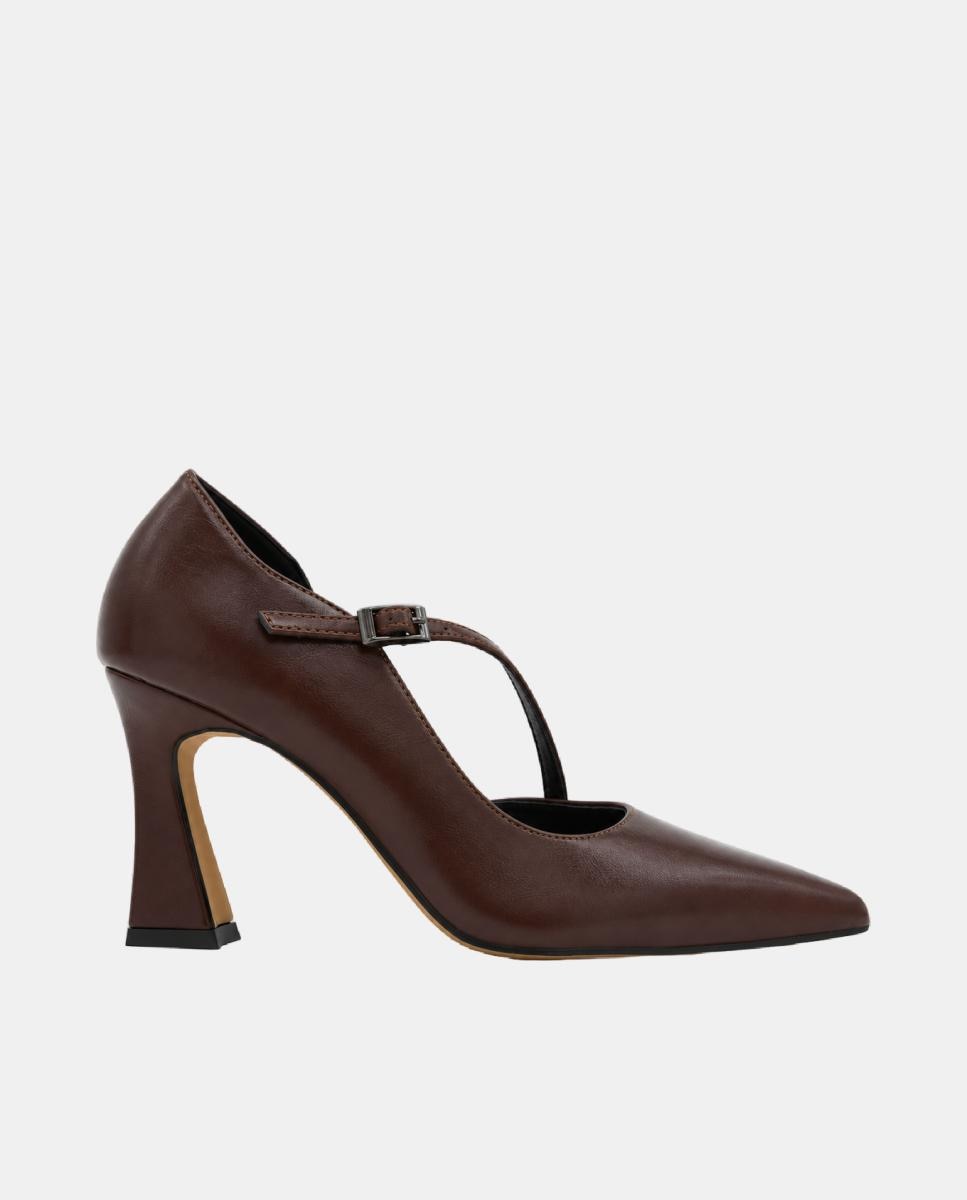 Imagen 0 de Zapato de salón de mujer con tacón cómodo y exterior de piel