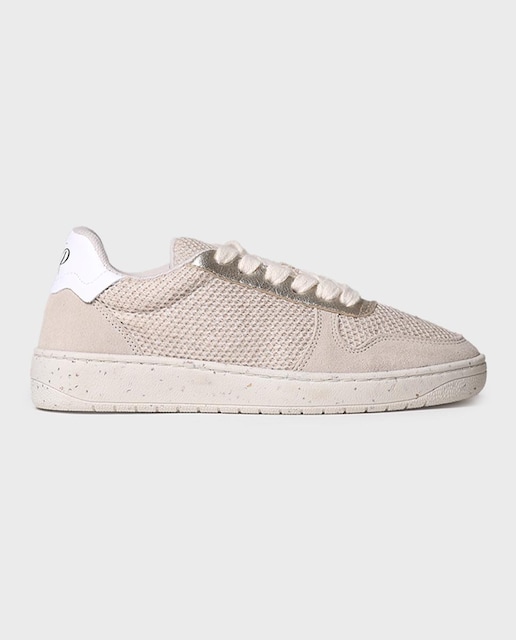 Imagen 0 de Zapatillas de piel de mujer con tejido de rejilla