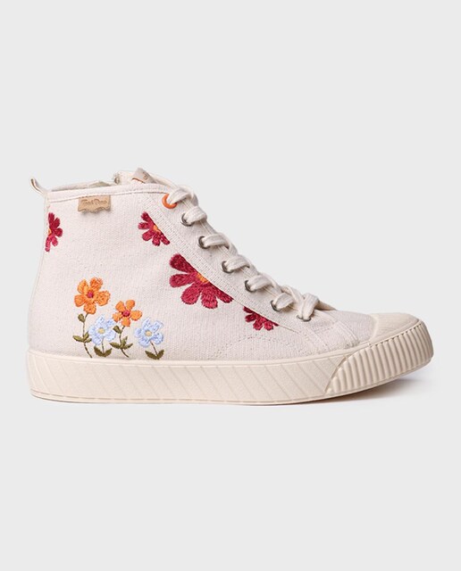 Imagen 0 de Zapatillas de lona de mujer abotinadas de algodón estampado